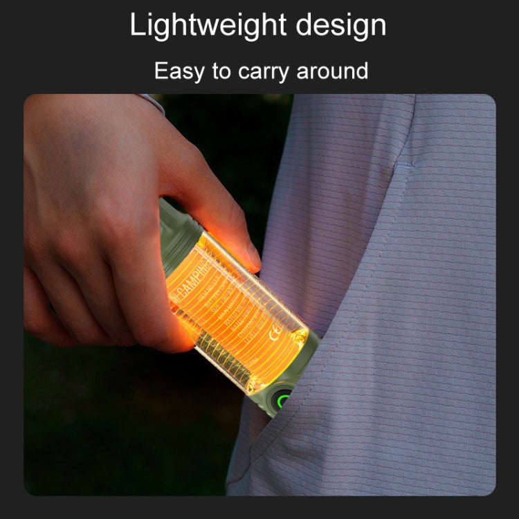 Rechargeable Outdoor Portable LED Camping Light Multifunctional Flashlight(Khaki)