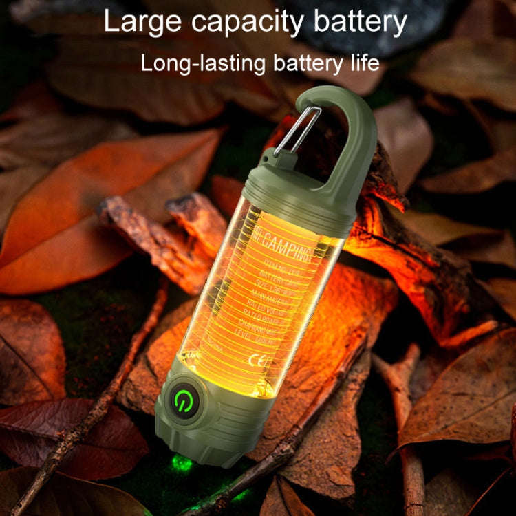 Rechargeable Outdoor Portable LED Camping Light Multifunctional Flashlight(Khaki)