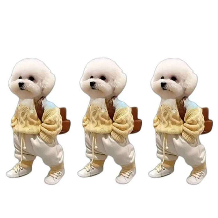 3pcs Puppy Man Backpack Charm Acrylic Car Pendant(White)