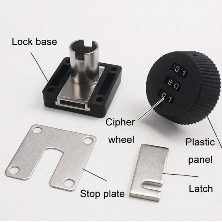 Home Cabinet Desk Drawer Combination Lock Lockers File Security Latches, Style: Black Beveled