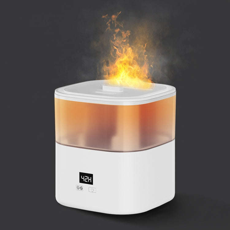 JSQ-58 1.1L large Capacity Digital Display Flame Atomization Humidifier, Color: White(US Plug)