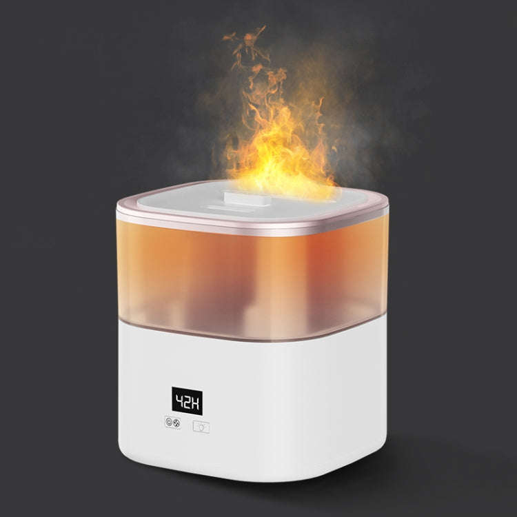 JSQ-58 1.1L large Capacity Digital Display Flame Atomization Humidifier, Color: Rose Gold(UK Plug)