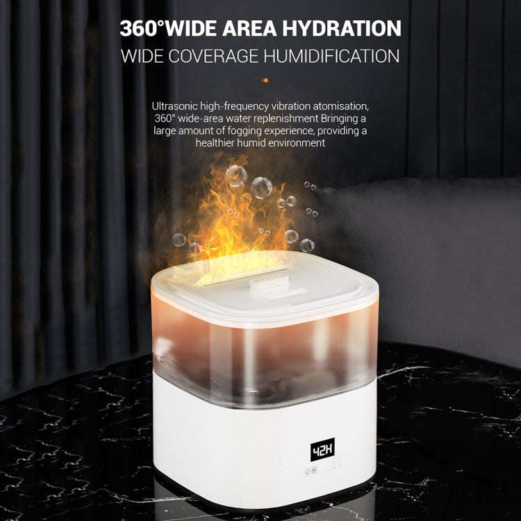 JSQ-58 1.1L large Capacity Digital Display Flame Atomization Humidifier, Color: Black Silver(EU P...