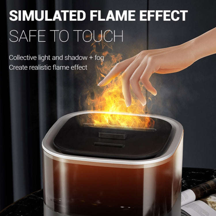 JSQ-58 1.1L large Capacity Digital Display Flame Atomization Humidifier, Color: Black Silver(EU P...