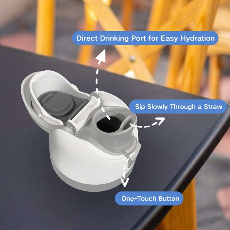 Replacement Lid for Owala Freesi Cup No Leakage One Button Open With Carry Loop(White)
