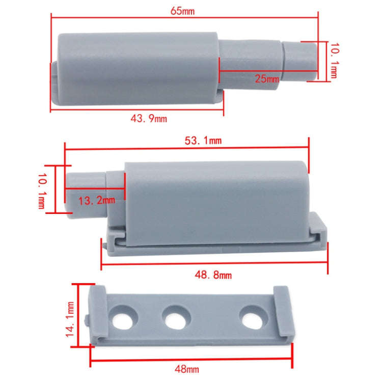 2sets Home Cabinet Door No Pull Handle Thick And Short Magnetic Bouncer