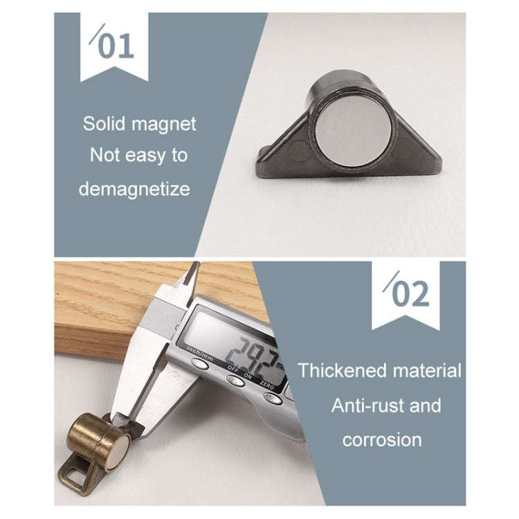 Household Cabinet Door Magnetic Suction Buckle Bumper Ball Adhesive Coupler(Gold)