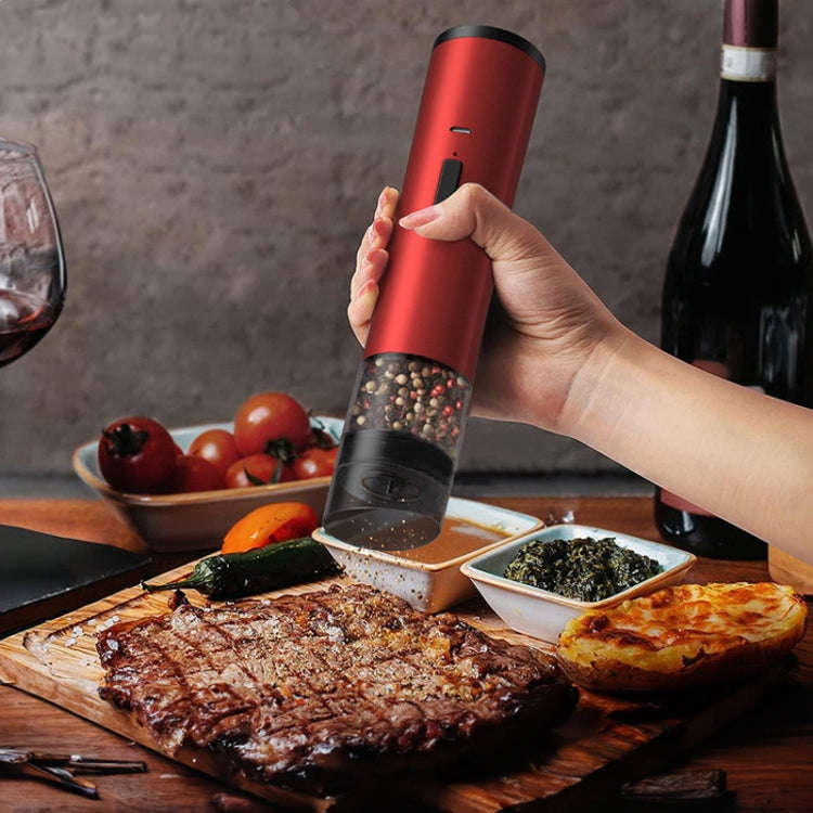 Multifunctional Kitchen Seasoning Electric Grinder Adjustable Coarse and Fine Pepper Grinder(White)