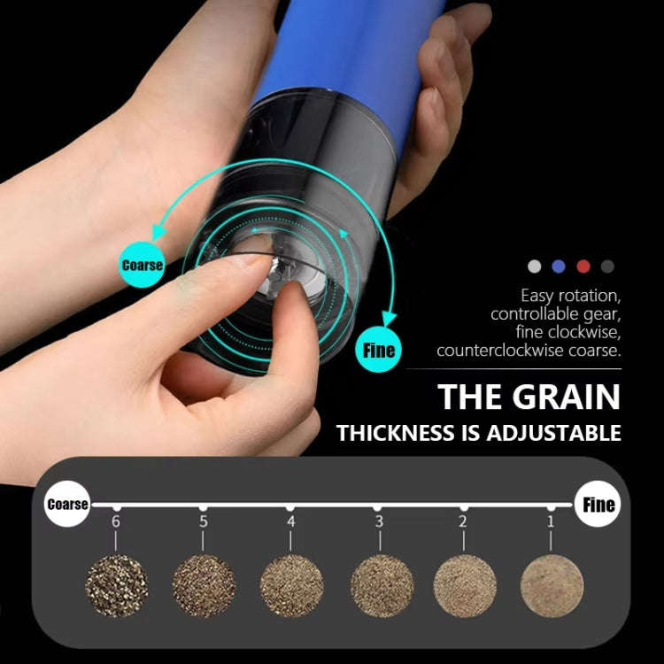 Multifunctional Kitchen Seasoning Electric Grinder Adjustable Coarse and Fine Pepper Grinder(White)