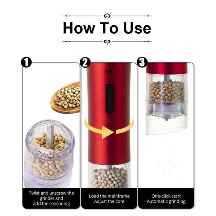 Multifunctional Kitchen Seasoning Electric Grinder Adjustable Coarse and Fine Pepper Grinder(Blue)