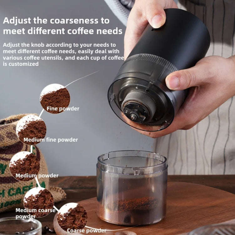 USB Rechargeable Adjustable Coarse and Fine Household Portable Electric Coffee Bean Grinder(Red)