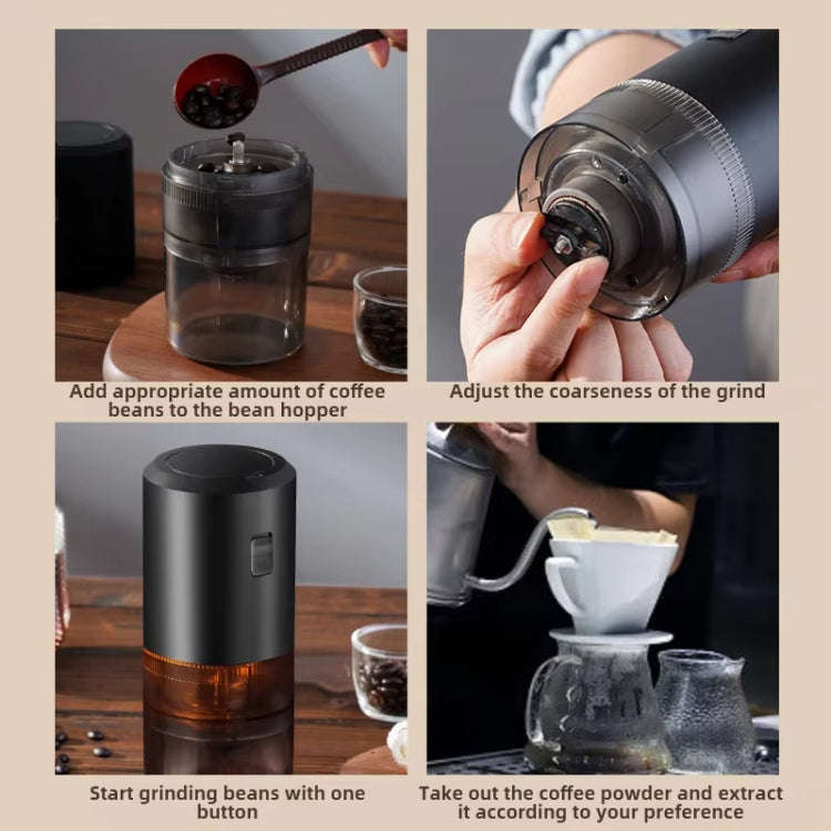 USB Rechargeable Adjustable Coarse and Fine Household Portable Electric Coffee Bean Grinder(Red)