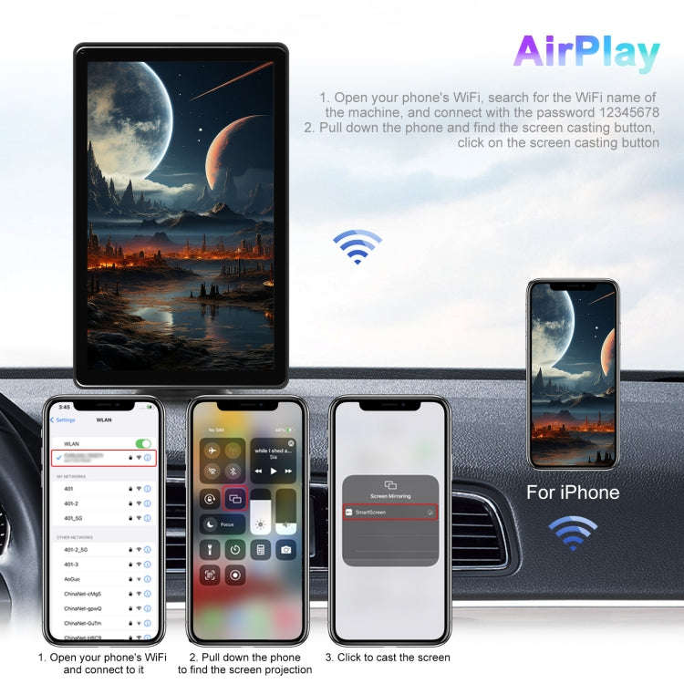 8-inch Car Full Touch Screen Player Supports Horizontal and Vertical CarPlay / Android Auto, Spec...