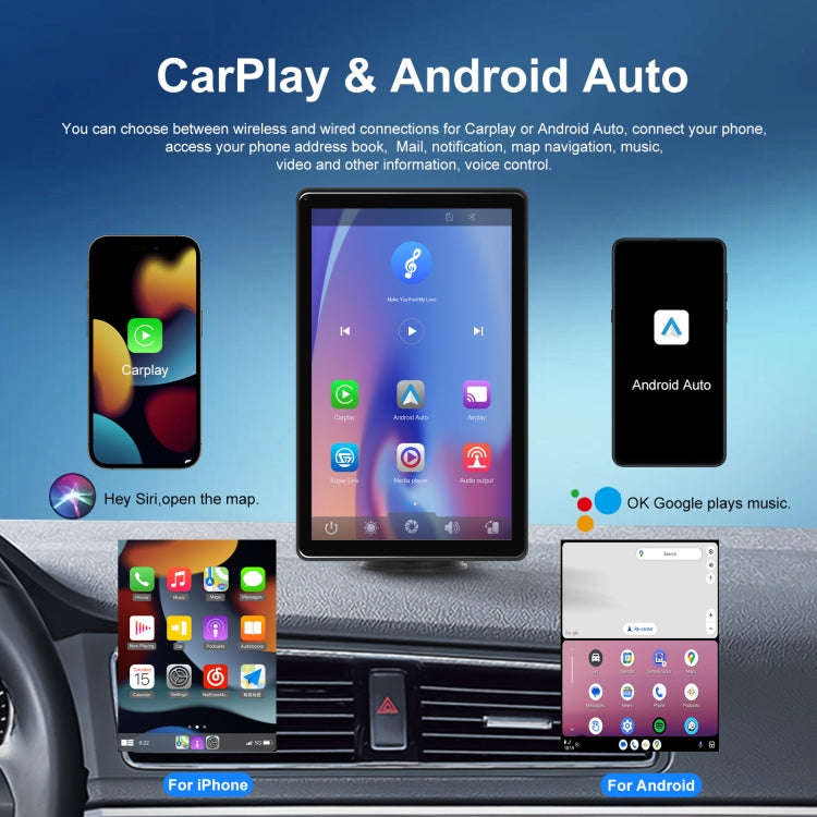 8-inch Car Full Touch Screen Player Supports Horizontal and Vertical CarPlay / Android Auto, Spec...