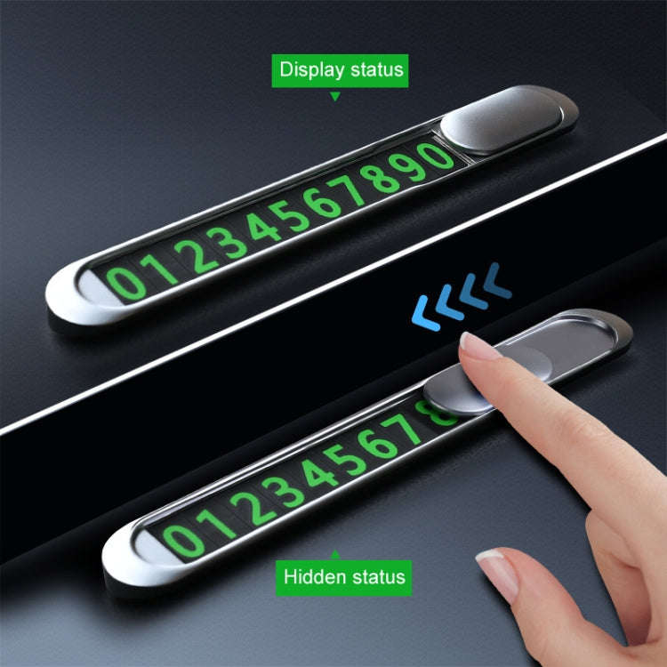 T1 Car Hidden Moving Phone Plate Vehicle Temporary Parking Number Board(Silver)