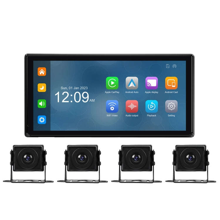 10.36-Inch Car Central Control Smart Player With 4-Way Camera 64G TF Card