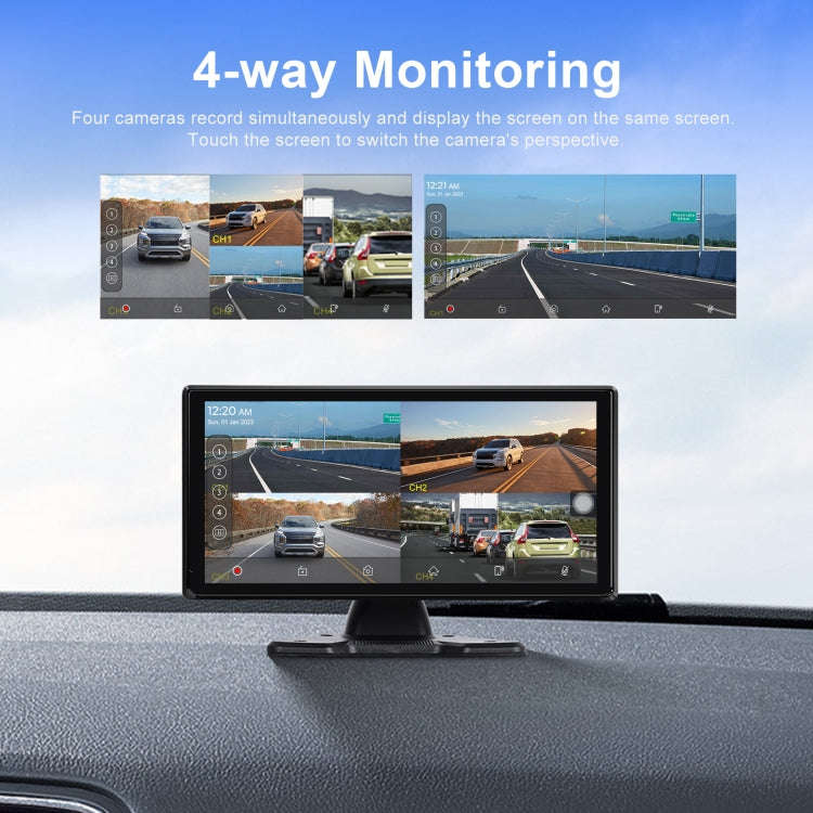 10.36-Inch Car Central Control Smart Player With 4-Way Camera 64G TF Card
