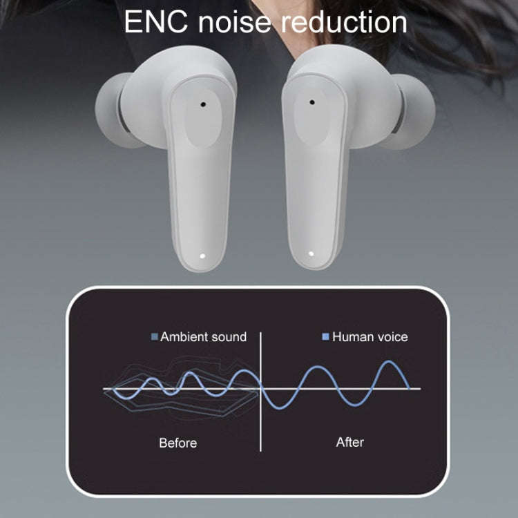 A98 AI Intelligent Translation Wireless Physical Noise Cancellation Bluetooth Earphones(White Blue)