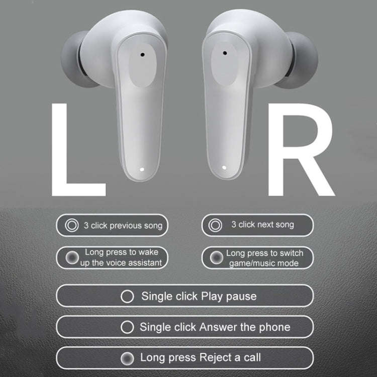 A98 AI Intelligent Translation Wireless Physical Noise Cancellation Bluetooth Earphones(White Blue)