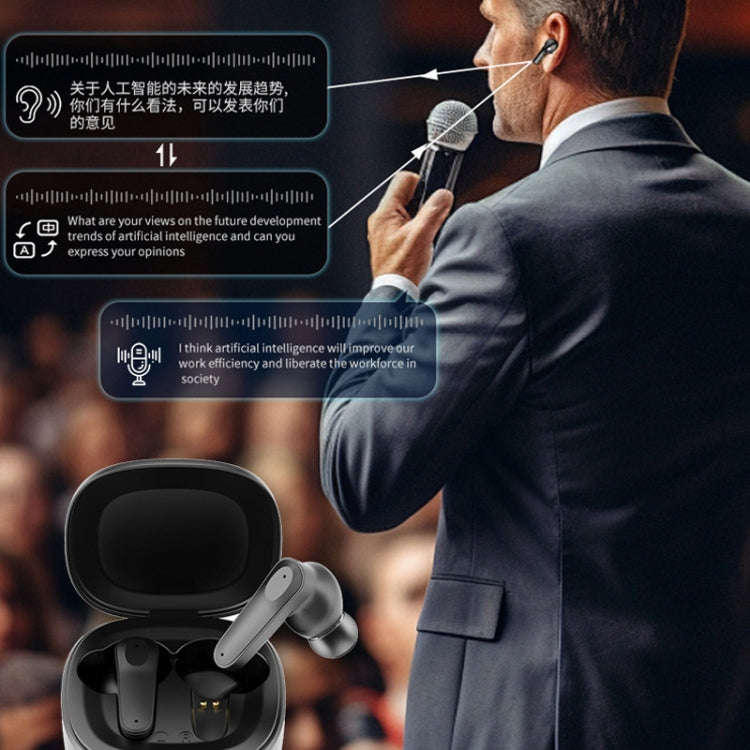 A98 AI Intelligent Translation Wireless Physical Noise Cancellation Bluetooth Earphones(Black)