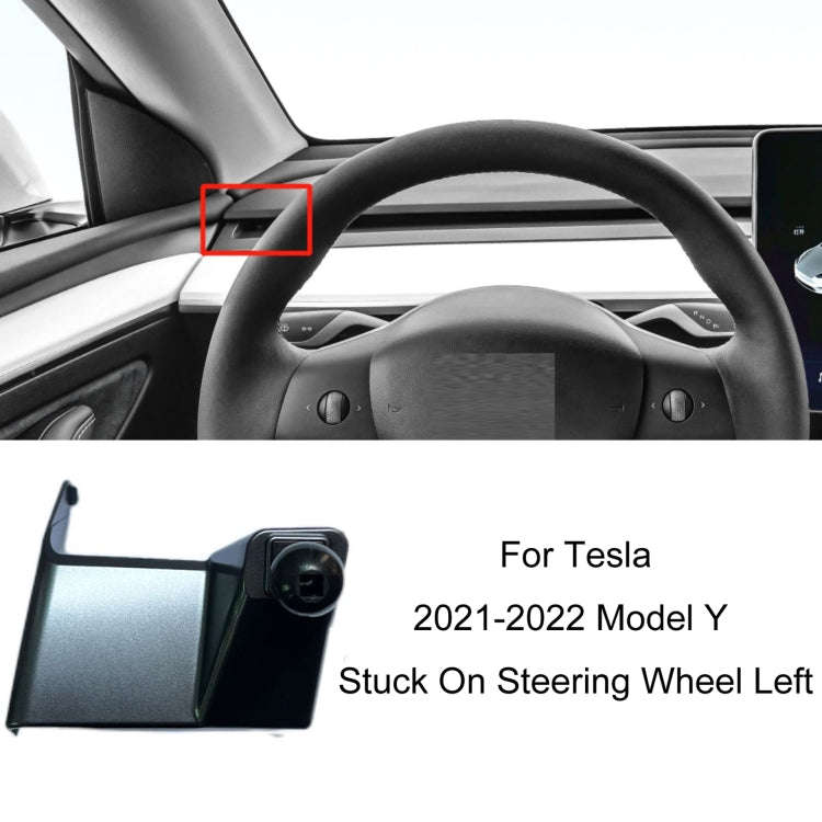 For Tesla Car Air Outlet Clip Phone Holder Base, Model: 21-22 Model Y Stuck On Steering Wheel Left