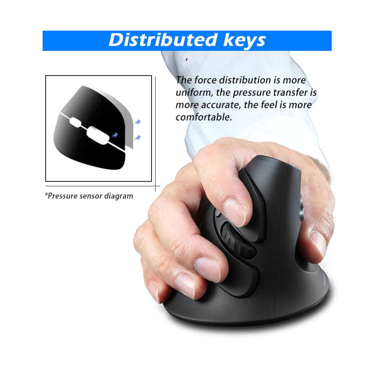 ZELOTES F17 6-buttons Vertical Grip Ergonomic Wireless Mouse(Black)
