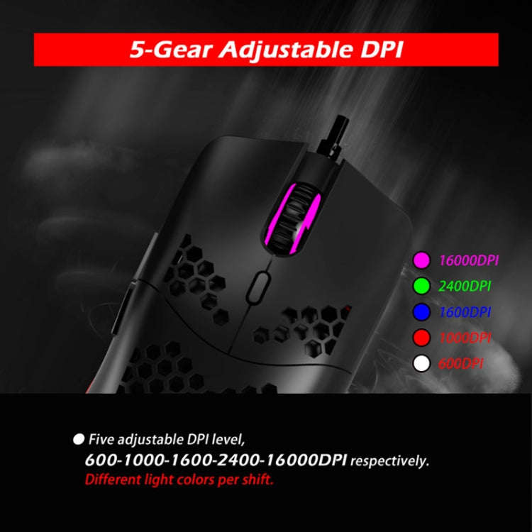 ZELOTES C7 7-buttons RGB Lighting Hollow Computer Office Wired Mouse(Black)