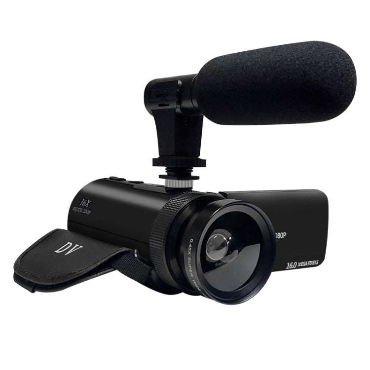 16MP 16X Digital Zoom Vlogging Camera Video Camcorder with 2.4 Inch Flip Screen, Spec: With Wide ...