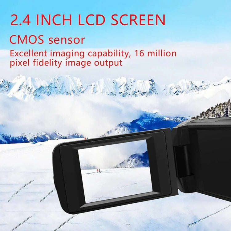16MP 16X Digital Zoom Vlogging Camera Video Camcorder with 2.4 Inch Flip Screen, Spec: With Wide ...