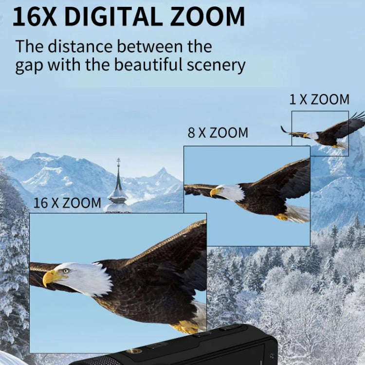 16MP 16X Digital Zoom Vlogging Camera Video Camcorder with 2.4 Inch Flip Screen, Spec: With Wide ...