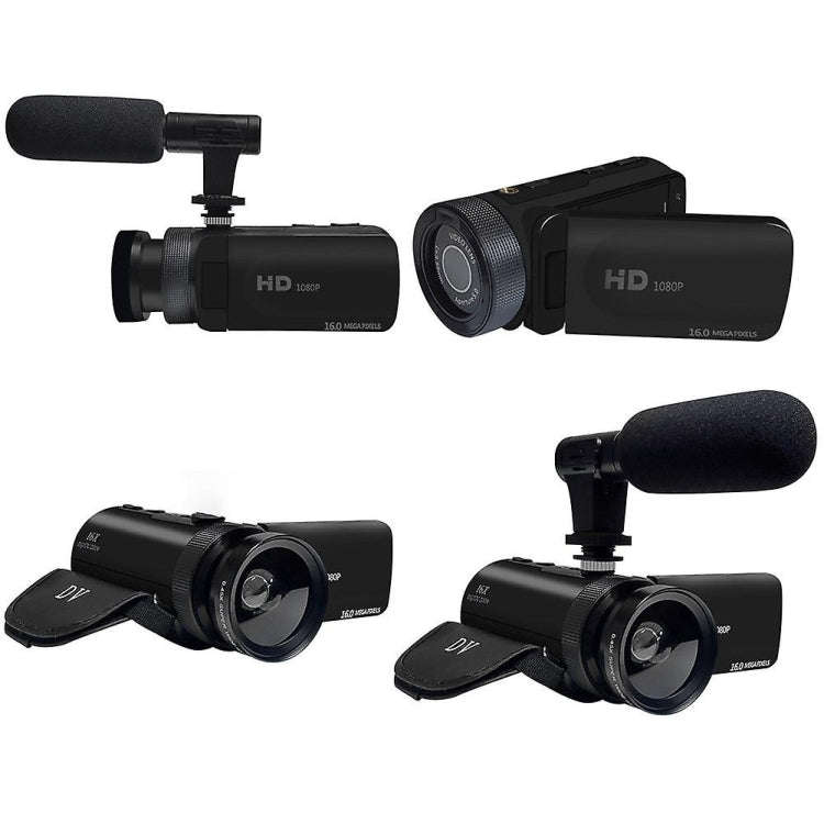 16MP 16X Digital Zoom Vlogging Camera Video Camcorder with 2.4 Inch Flip Screen, Spec: With Wide ...