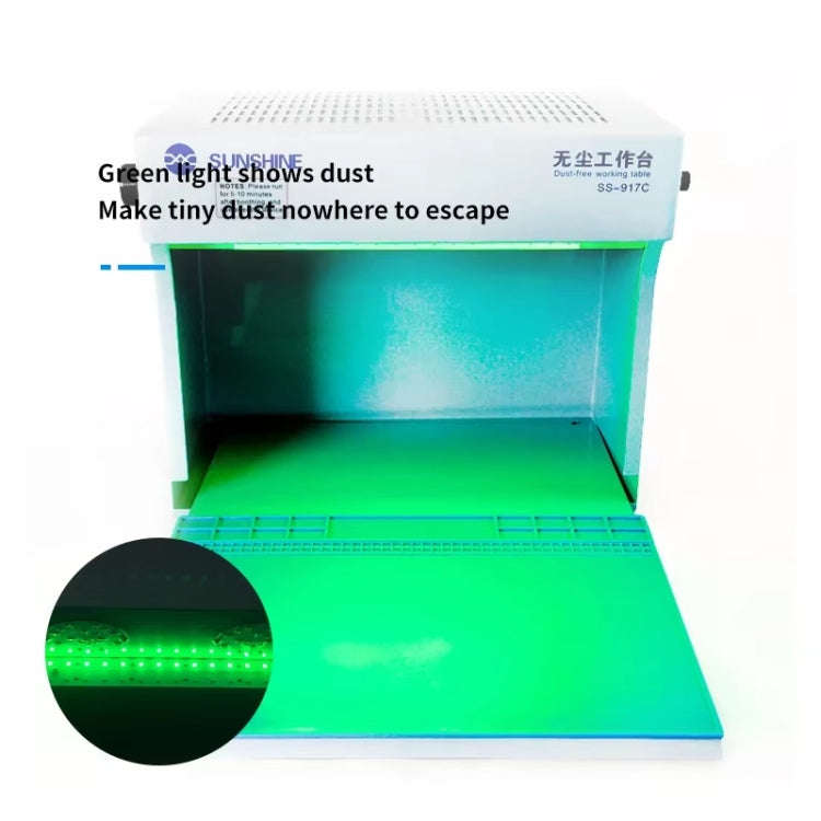 SUNSHINE SS-917C Mobile Phone Screen Repair Dust-free Workbench Green White Light Dual Lamps Dust...