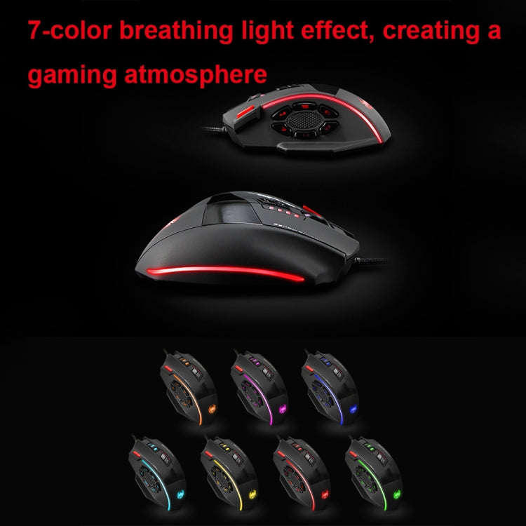 ZELOTES C19 12-Keys Ergonomic Programming Custom Wired Mouse(Black)
