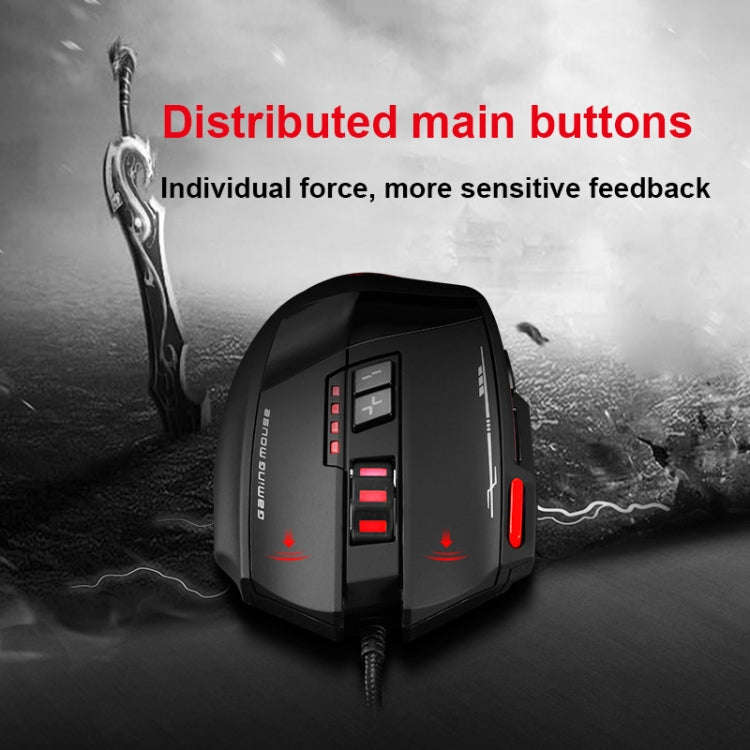 ZELOTES C19 12-Keys Ergonomic Programming Custom Wired Mouse(Black)