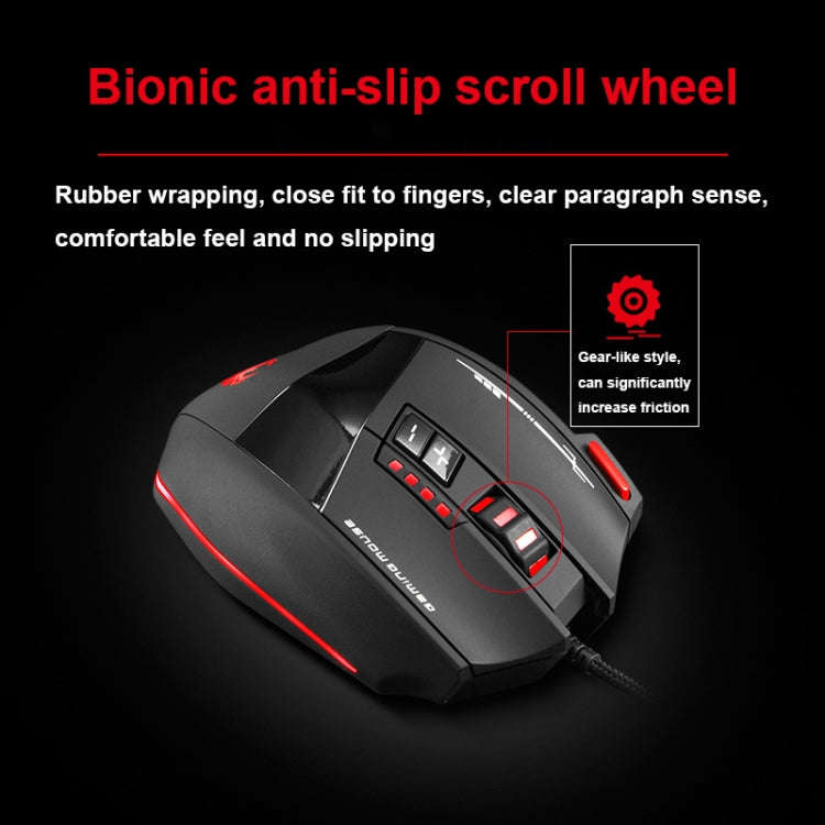 ZELOTES C19 12-Keys Ergonomic Programming Custom Wired Mouse(Black)