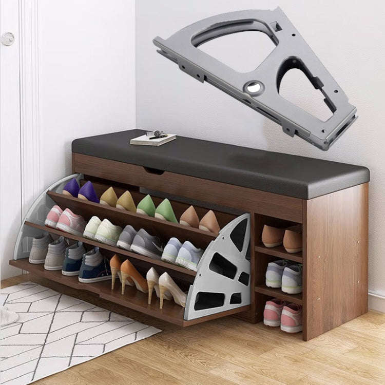 1pair Concealed Shoe Rack Cold Rolled Steel Flap Mounting Fittings, Style: Three Layer Gray
