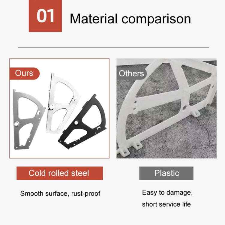 1pair Concealed Shoe Rack Cold Rolled Steel Flap Mounting Fittings, Style: Double Layer Gray