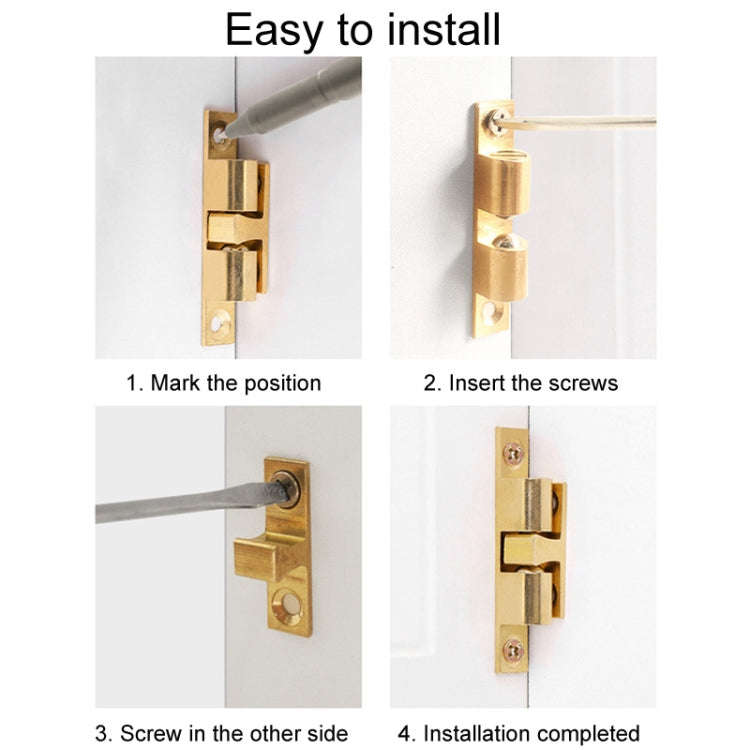2pcs Cabinet Magnetic Spring Buckle Ball Door Sucker, Style: Large Gold