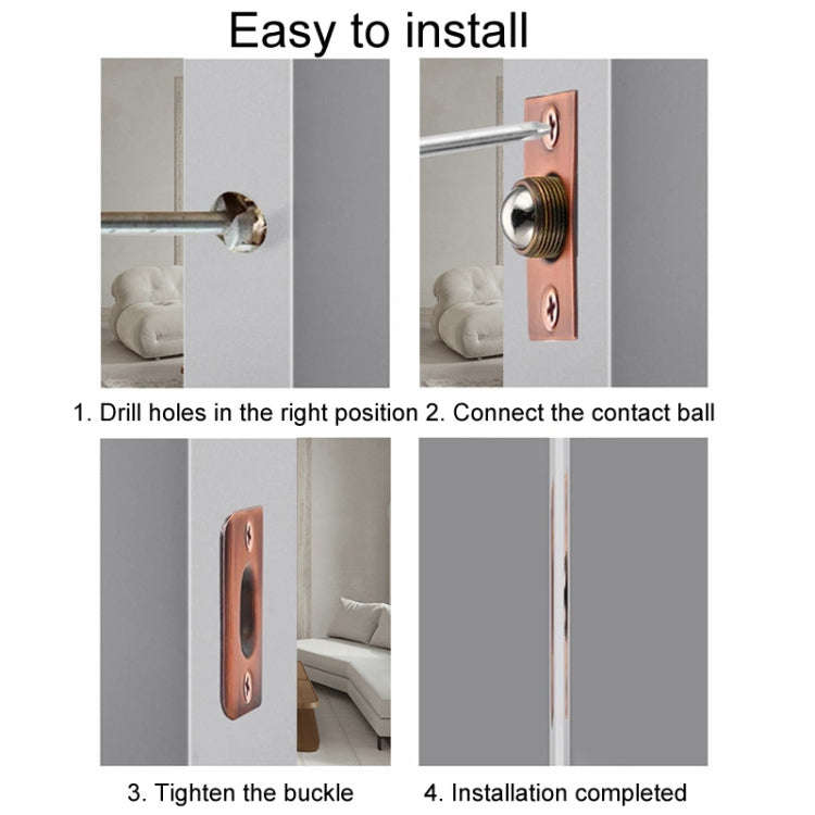 Household Stainless Steel And Copper Door Bumbler Lock, Color: Gold