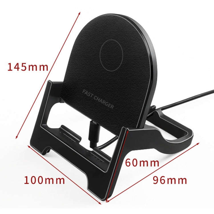 15W Desktop Vertical Cell Phone Wireless Charging Stand(Black)