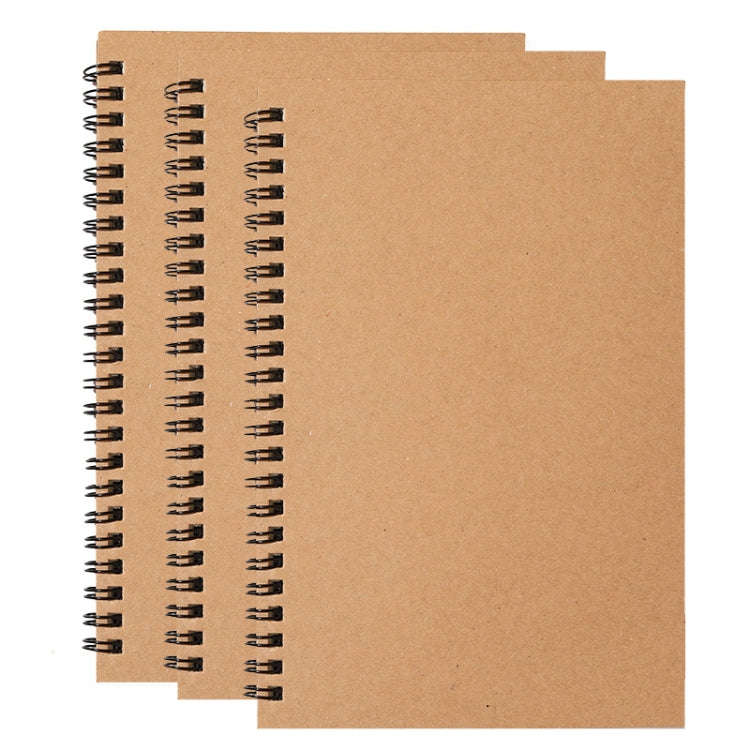 3pcs Thickened Kraft Paper Coil Notebook Student Diary Workbook, Spec: B5