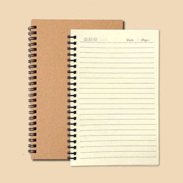 3pcs Thickened Kraft Paper Coil Notebook Student Diary Workbook, Spec: A6