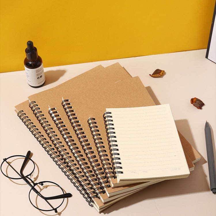 3pcs Thickened Kraft Paper Coil Notebook Student Diary Workbook, Spec: A6