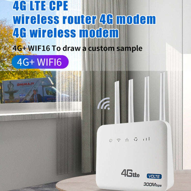 American Version 4G WiFi6 VOLTE CPE Wireless SIM Card Router With RJ45+RJ11, US Plug