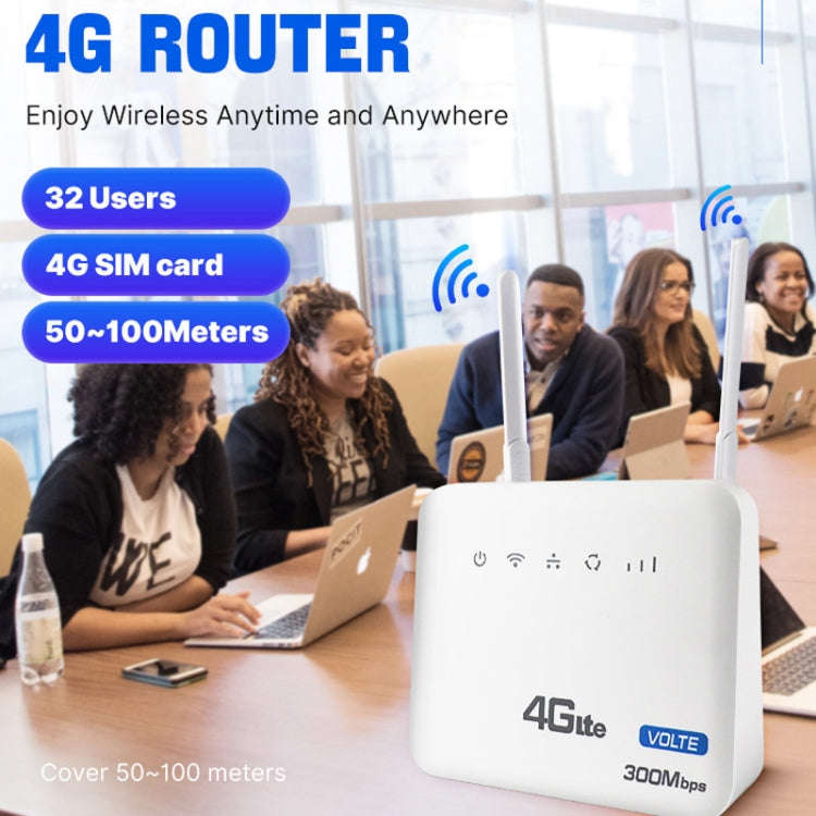 European Version 4G WiFi6 VOLTE CPE Wireless SIM Card Router With RJ45+RJ11, EU Plug