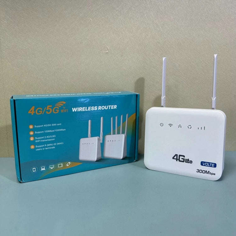 European Version 4G WiFi6 VOLTE CPE Wireless SIM Card Router With RJ45+RJ11, EU Plug