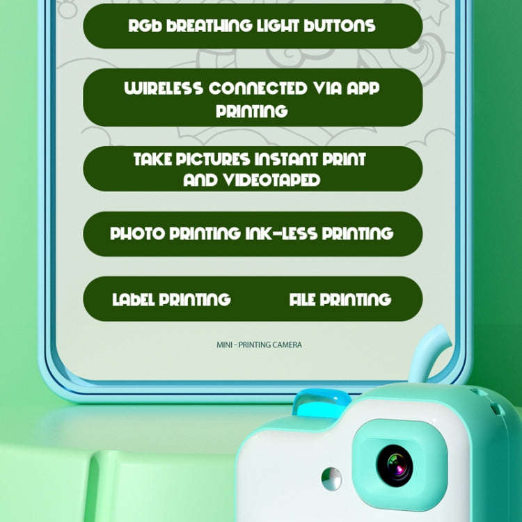 Q6 Kids Digital Camera Mini Instant Print Camera Toy Wireless HD Print Photo Gift(Blue)