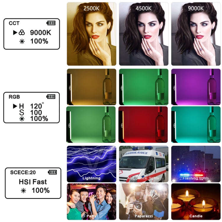 VLOGLITE W200RGB Full Colorful Handheld Fill Light Stick Live Photography Ambient Light Outdoor L...