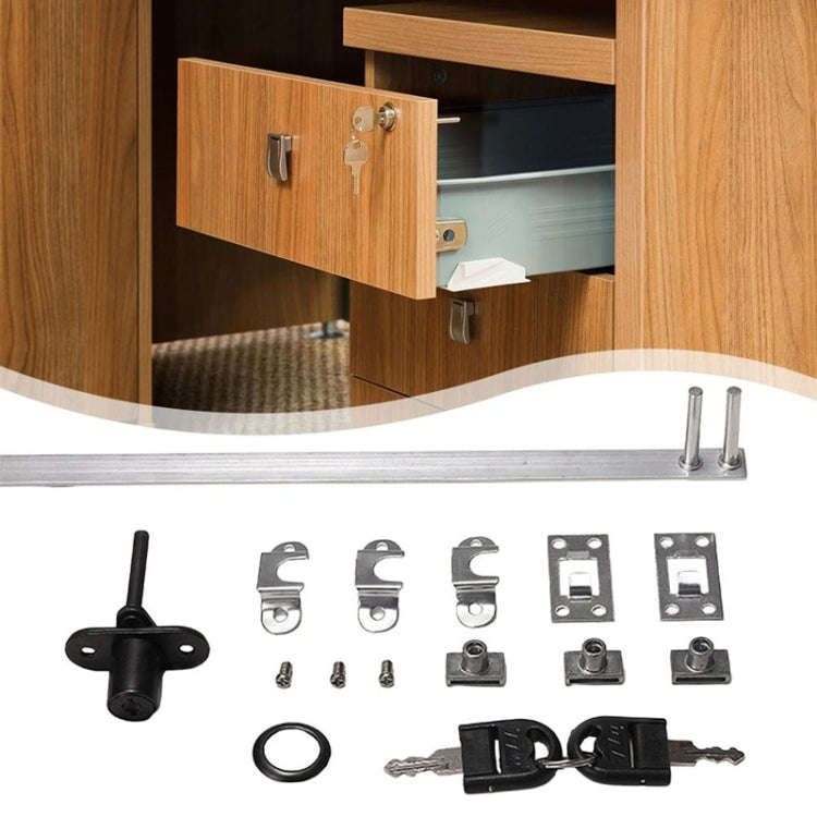 Home Office Desk Drawer Triple Connect File Cabinet Lock, Style: Side Black