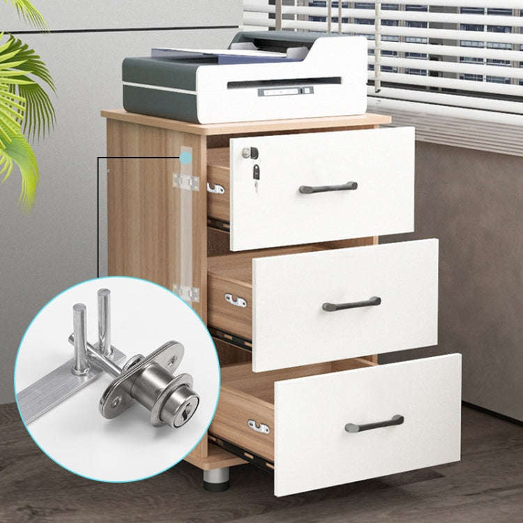 Home Office Desk Drawer Triple Connect File Cabinet Lock, Style: Front Black